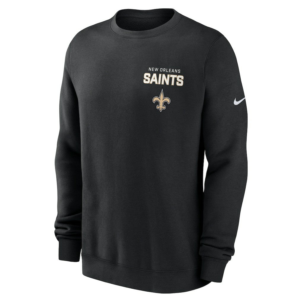 New Orleans Saints Primetime Club Fleece Pullover Sweatshirt - Black Pullover