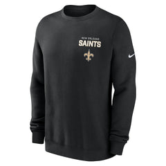 New Orleans Saints Primetime Club Fleece Pullover Sweatshirt - Black Pullover