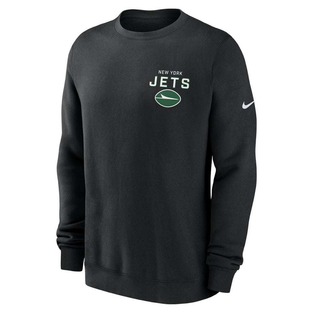 New York Jets Primetime Club Fleece Pullover Sweatshirt - Black Pullover
