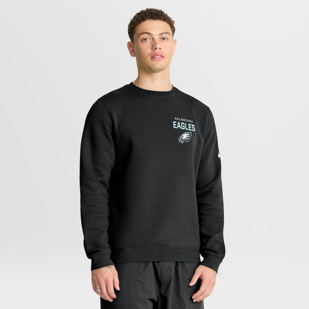 Philadelphia Eagles Primetime Club Fleece Pullover Sweatshirt - Black Pullover