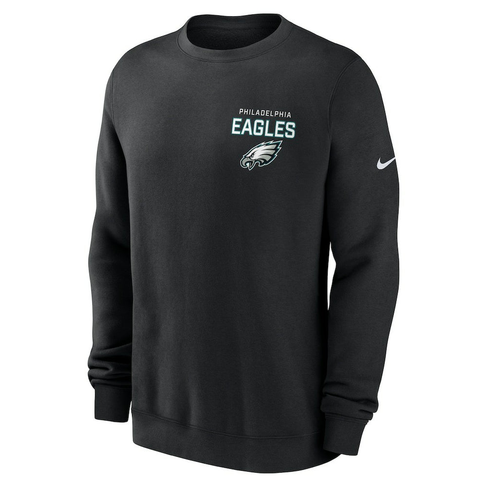 Philadelphia Eagles Primetime Club Fleece Pullover Sweatshirt - Black Pullover