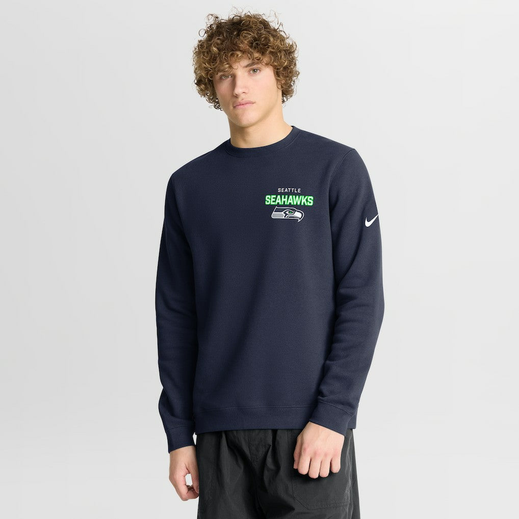 Seattle Seahawks Primetime Club Fleece Pullover Sweatshirt - College Navy Pullover