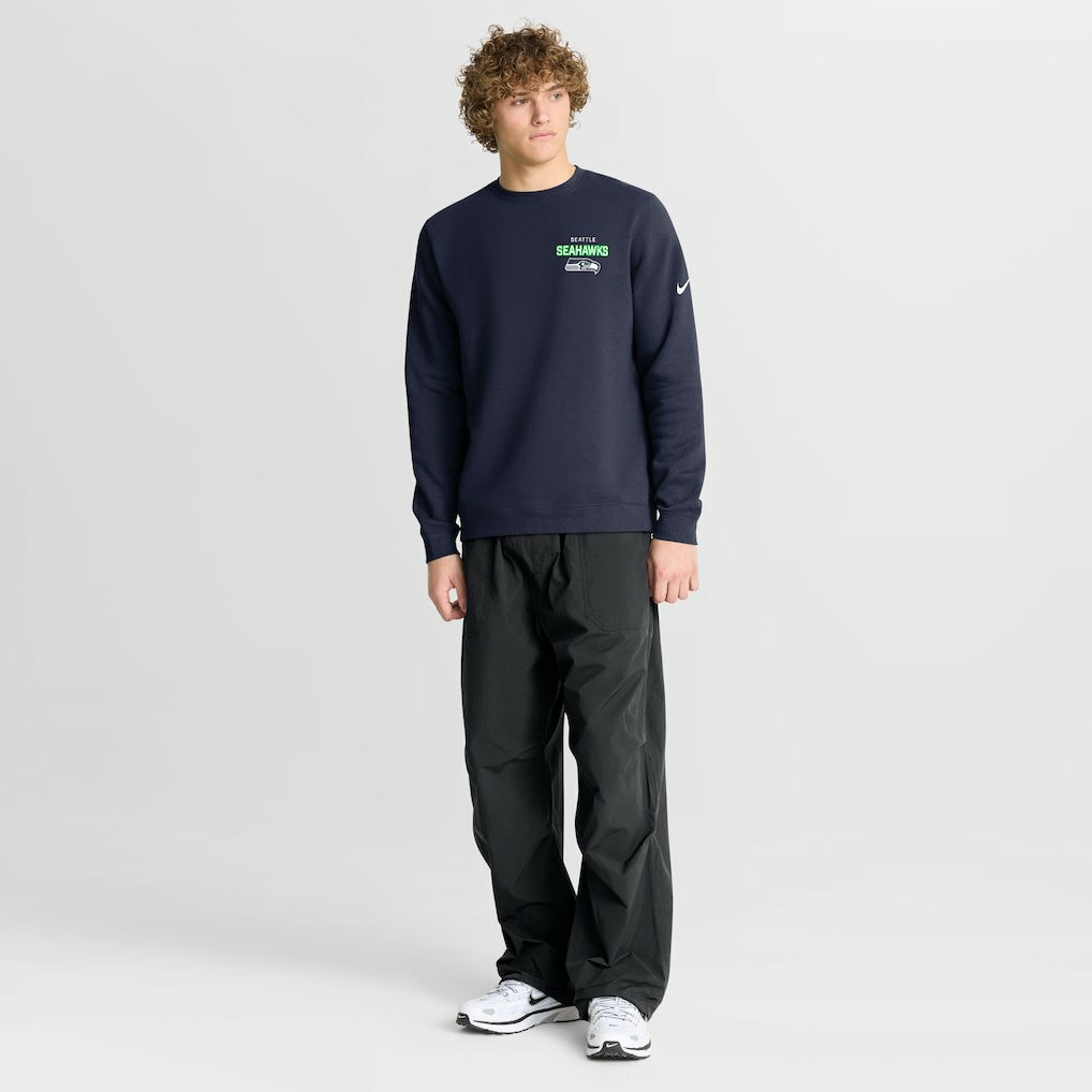 Seattle Seahawks Primetime Club Fleece Pullover Sweatshirt - College Navy Pullover