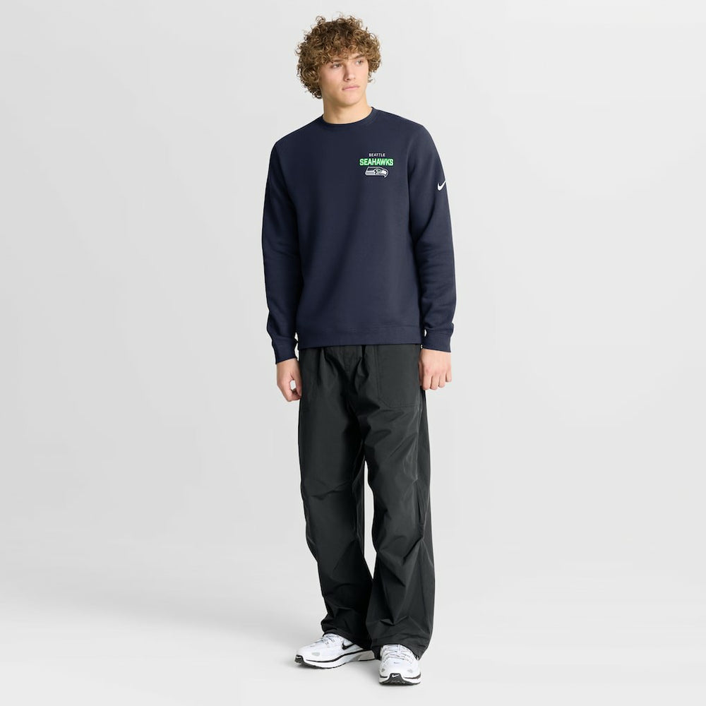 Seattle Seahawks Primetime Club Fleece Pullover Sweatshirt - College Navy Pullover