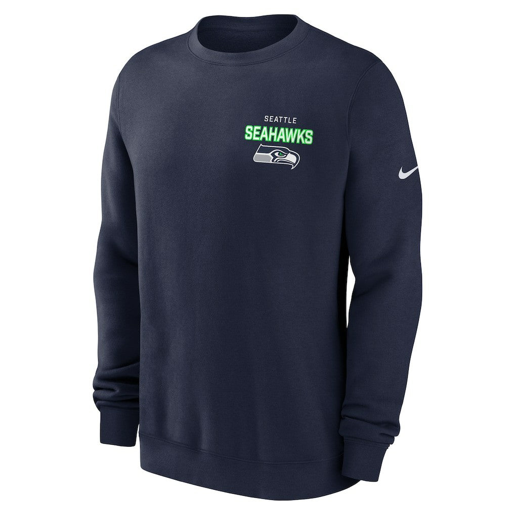 Seattle Seahawks Primetime Club Fleece Pullover Sweatshirt - College Navy Pullover