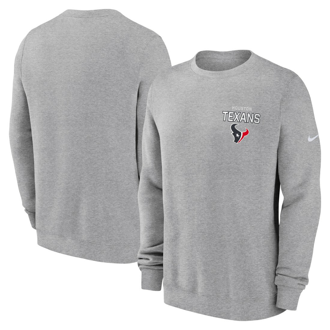 Houston Texans Primetime Club Fleece Pullover Sweatshirt - Heather Gray Pullover