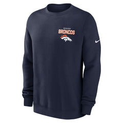 Denver Broncos Primetime Club Fleece Pullover Sweatshirt - Navy Pullover