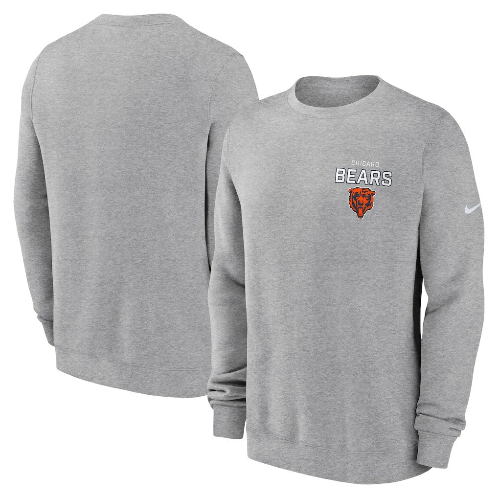 Chicago Bears Primetime Club Fleece Pullover Sweatshirt - Heather Gray Pullover