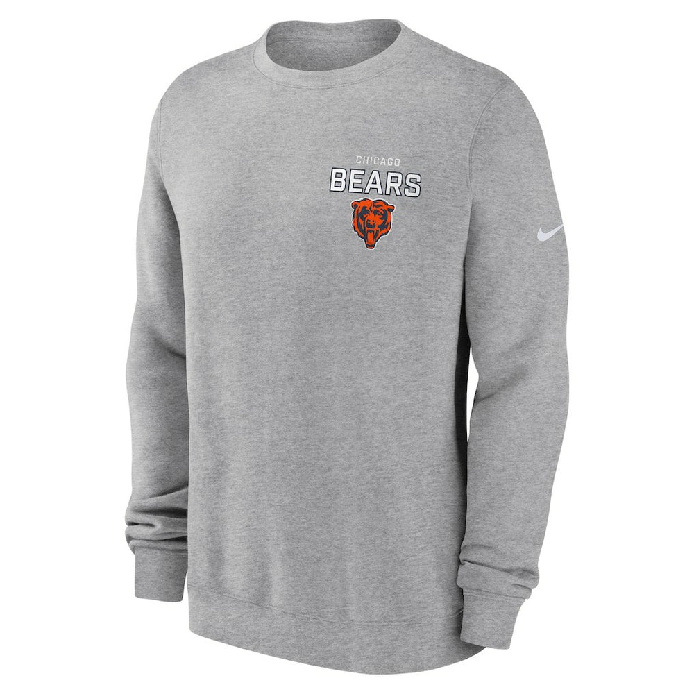 Chicago Bears Primetime Club Fleece Pullover Sweatshirt - Heather Gray Pullover