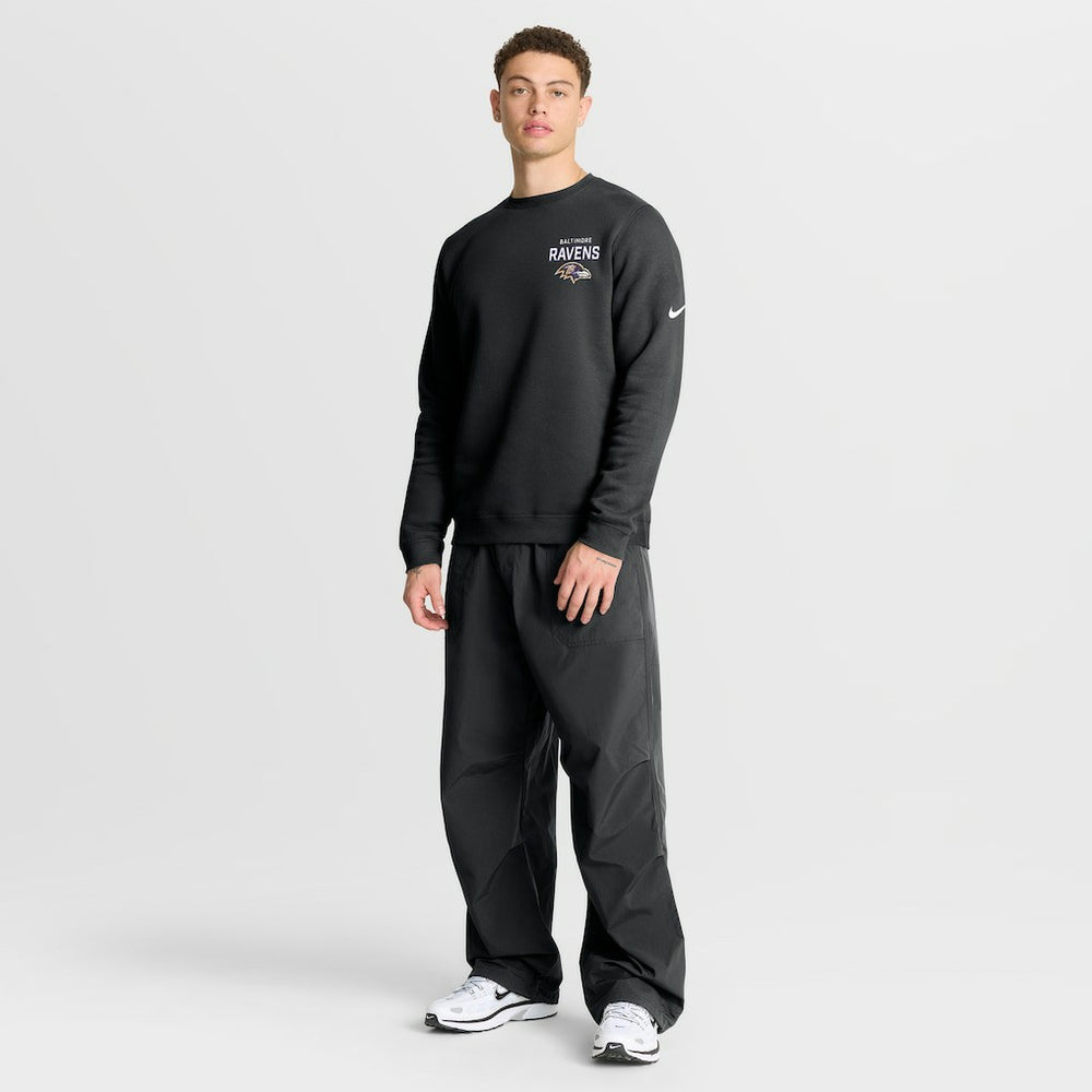 Baltimore Ravens Primetime Club Fleece Pullover Sweatshirt - Black Pullover