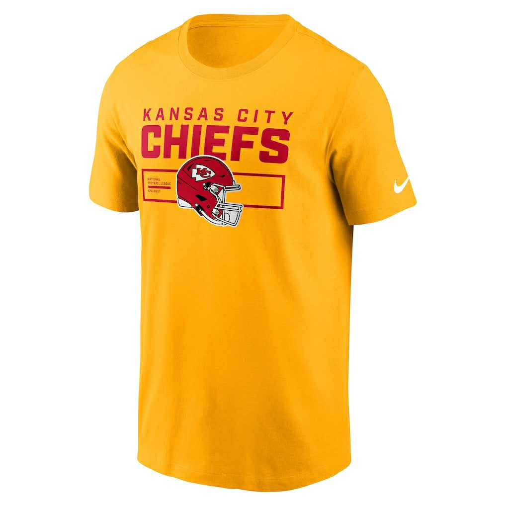 Kansas City Chiefs Primetime Helmet Essential T-Shirt - Gold T-shirts