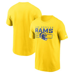 Los Angeles Rams Primetime Helmet Essential T-Shirt - Gold T-shirts