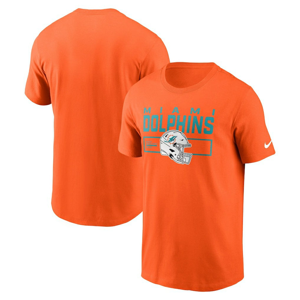 Miami Dolphins Primetime Helmet Essential T-Shirt - Orange T-shirts