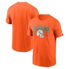 Miami Dolphins Primetime Helmet Essential T-Shirt - Orange T-shirts