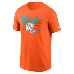 Miami Dolphins Primetime Helmet Essential T-Shirt - Orange T-shirts