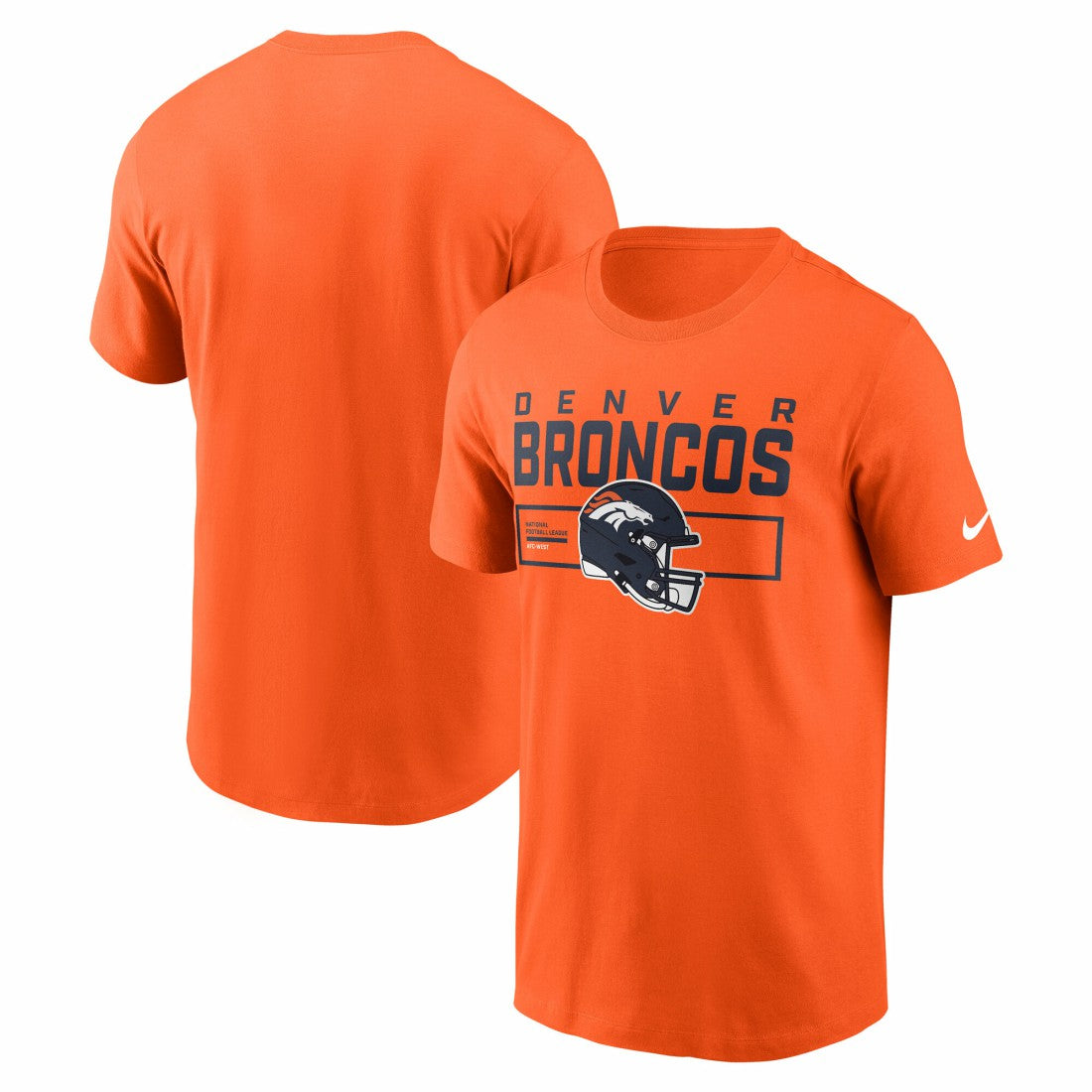 Denver Broncos Primetime Helmet Essential T-Shirt - Orange T-shirts