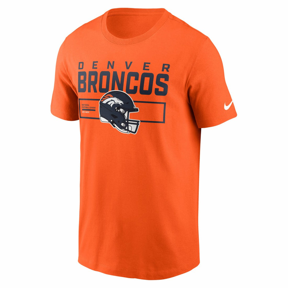 Denver Broncos Primetime Helmet Essential T-Shirt - Orange T-shirts