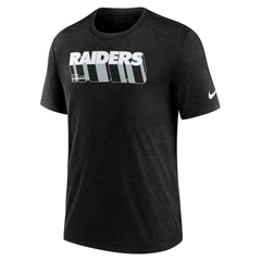 Las Vegas Raiders Long Pass Tri-Blend T-Shirt - Heather Black T-shirts