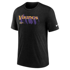 Minnesota Vikings Long Pass Tri-Blend T-Shirt - Heather Black T-shirts