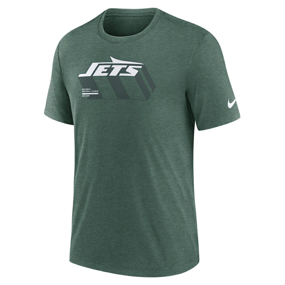 New York Jets Long Pass Tri-Blend T-Shirt - Heather Green T-shirts