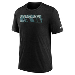 Philadelphia Eagles Long Pass Tri-Blend T-Shirt - Heather Black T-shirts