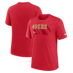 San Francisco 49ers Long Pass Tri-Blend T-Shirt - Heather Scarlet T-shirts