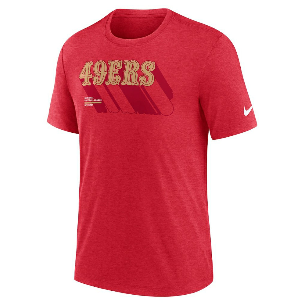 San Francisco 49ers Long Pass Tri-Blend T-Shirt - Heather Scarlet T-shirts
