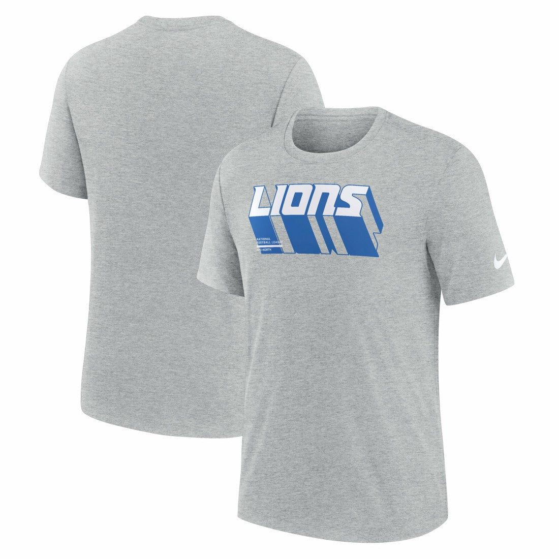 Detroit Lions Long Pass Tri-Blend T-Shirt - Heather Gray T-shirts