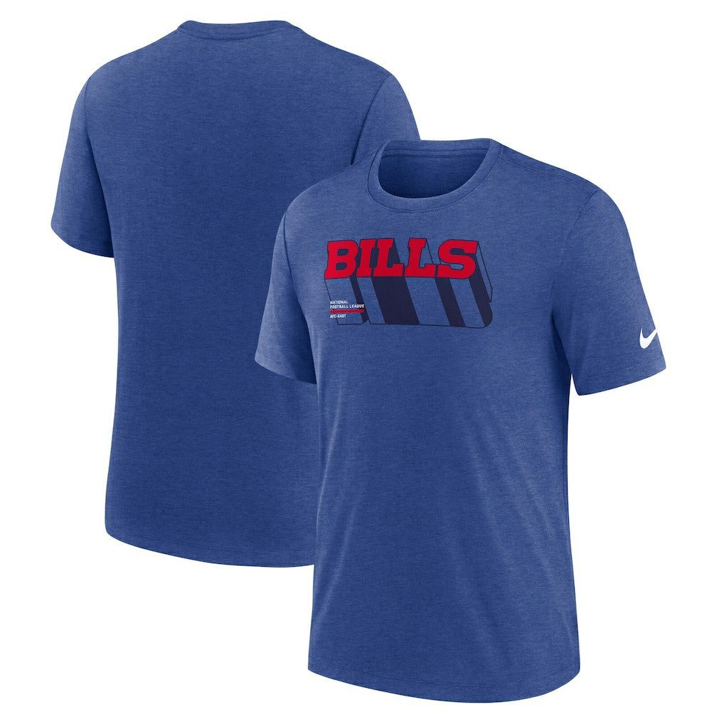 Buffalo Bills Long Pass Tri-Blend T-Shirt - Heather Royal T-shirts