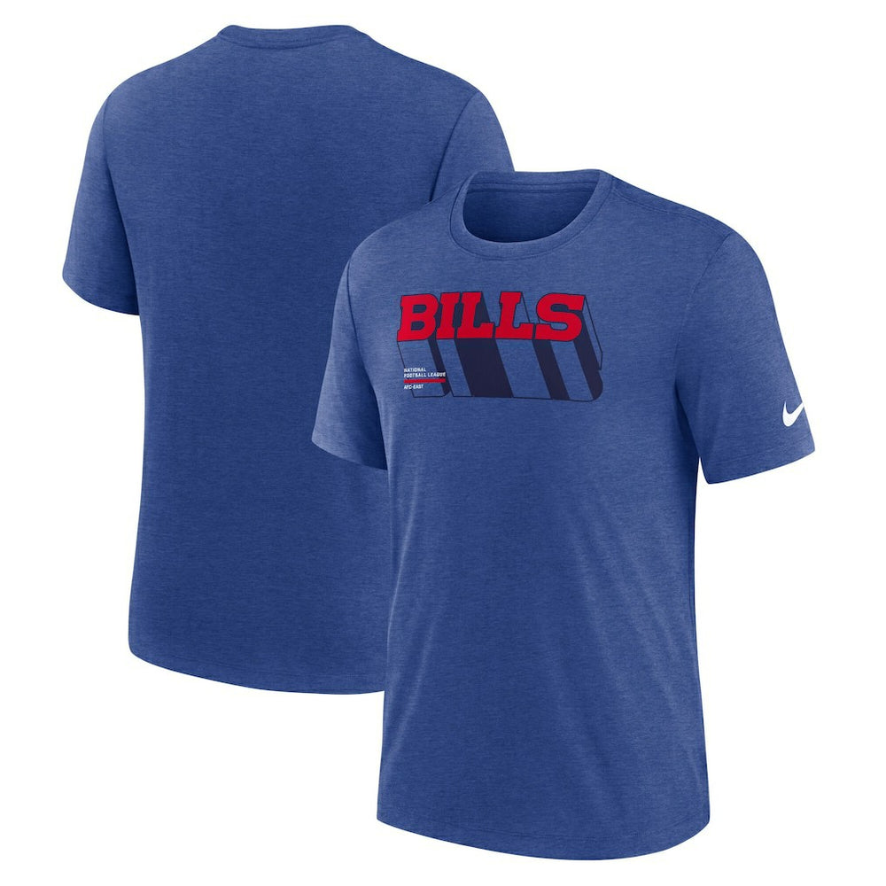 Buffalo Bills Long Pass Tri-Blend T-Shirt - Heather Royal T-shirts