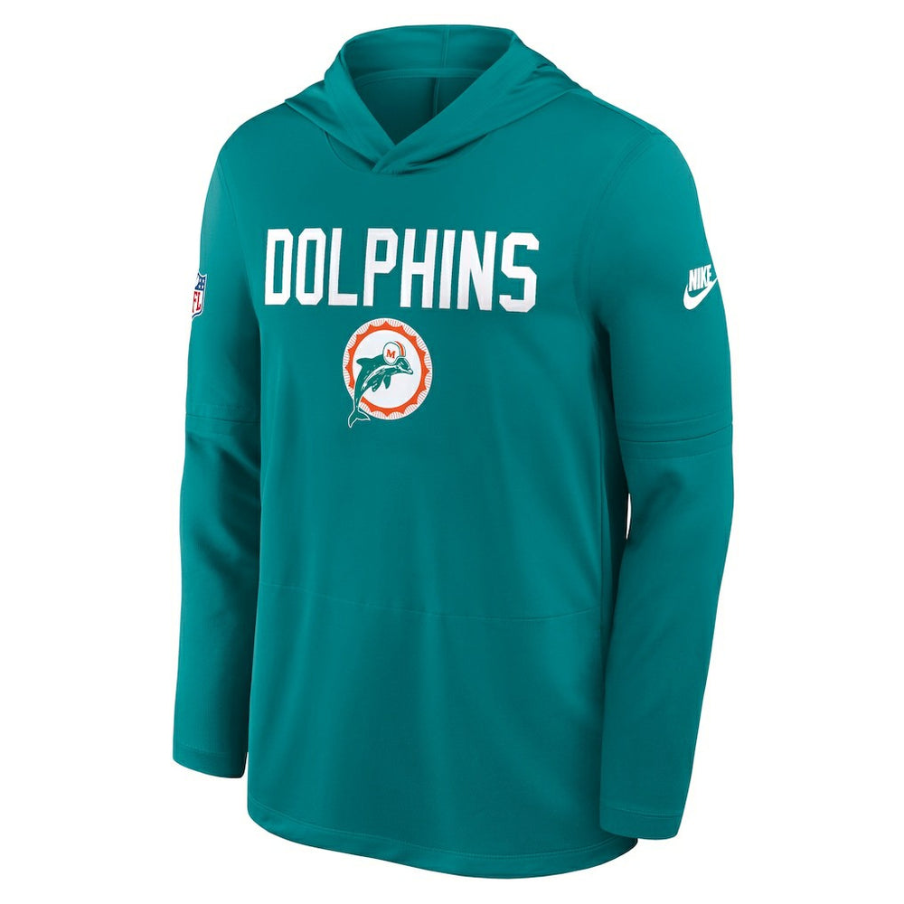 Miami Dolphins Big & Tall Alt Pack Dri-FIT Long Sleeve Hoodie T-Shirt  - Aqua Hoodies