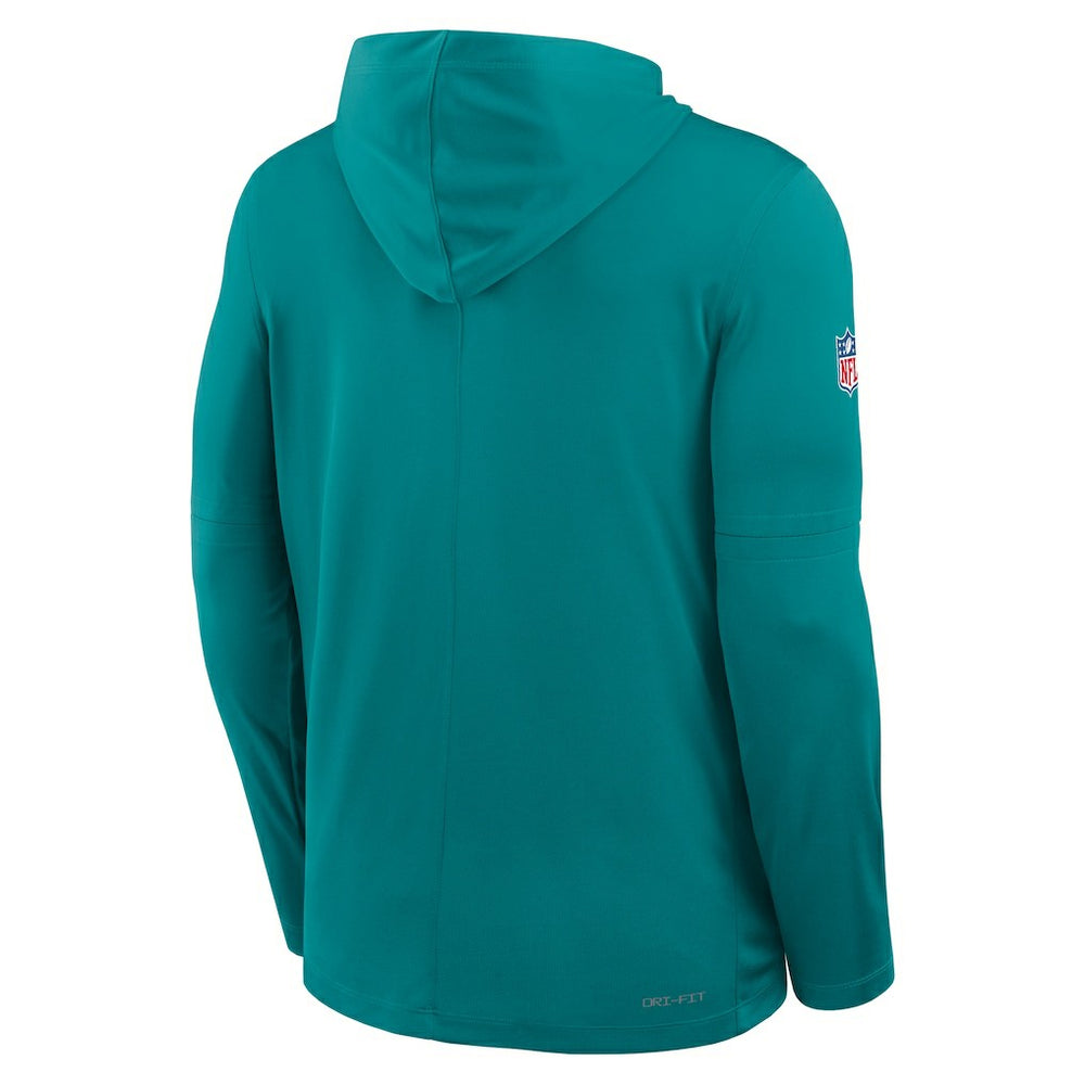 Miami Dolphins Big & Tall Alt Pack Dri-FIT Long Sleeve Hoodie T-Shirt  - Aqua Hoodies