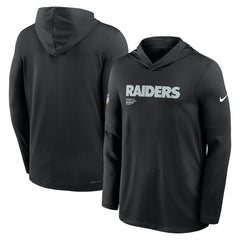 Las Vegas Raiders Big & Tall Sideline Dri-FIT Long Sleeve Hoodie T-Shirt - Black Hoodies