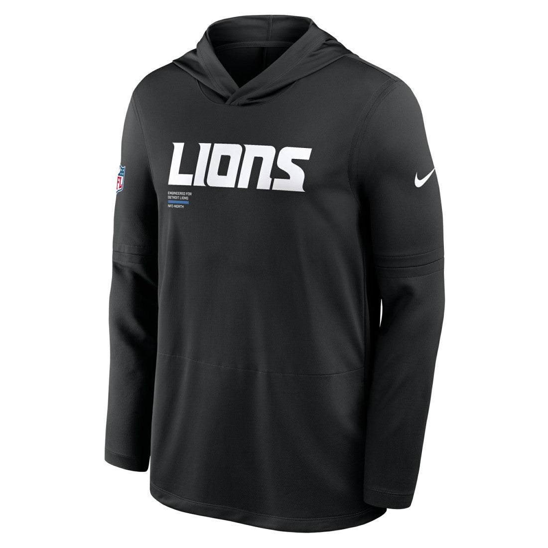 Detroit Lions Big & Tall Sideline Dri-FIT Long Sleeve Hoodie T-Shirt - Black Hoodies
