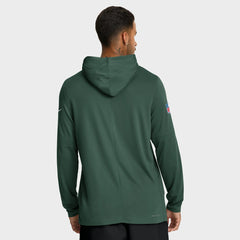 Green Bay Packers Big & Tall Sideline Dri-FIT Long Sleeve Hoodie T-Shirt - Green Hoodies