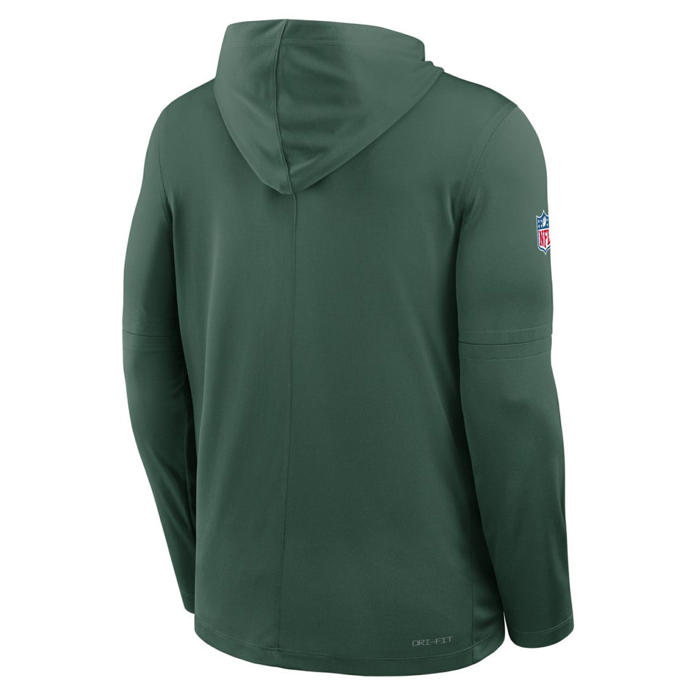 Green Bay Packers Big & Tall Sideline Dri-FIT Long Sleeve Hoodie T-Shirt - Green Hoodies