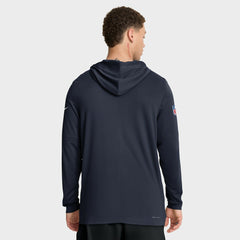 Chicago Bears Big & Tall Sideline Dri-FIT Long Sleeve Hoodie T-Shirt - Navy Hoodies