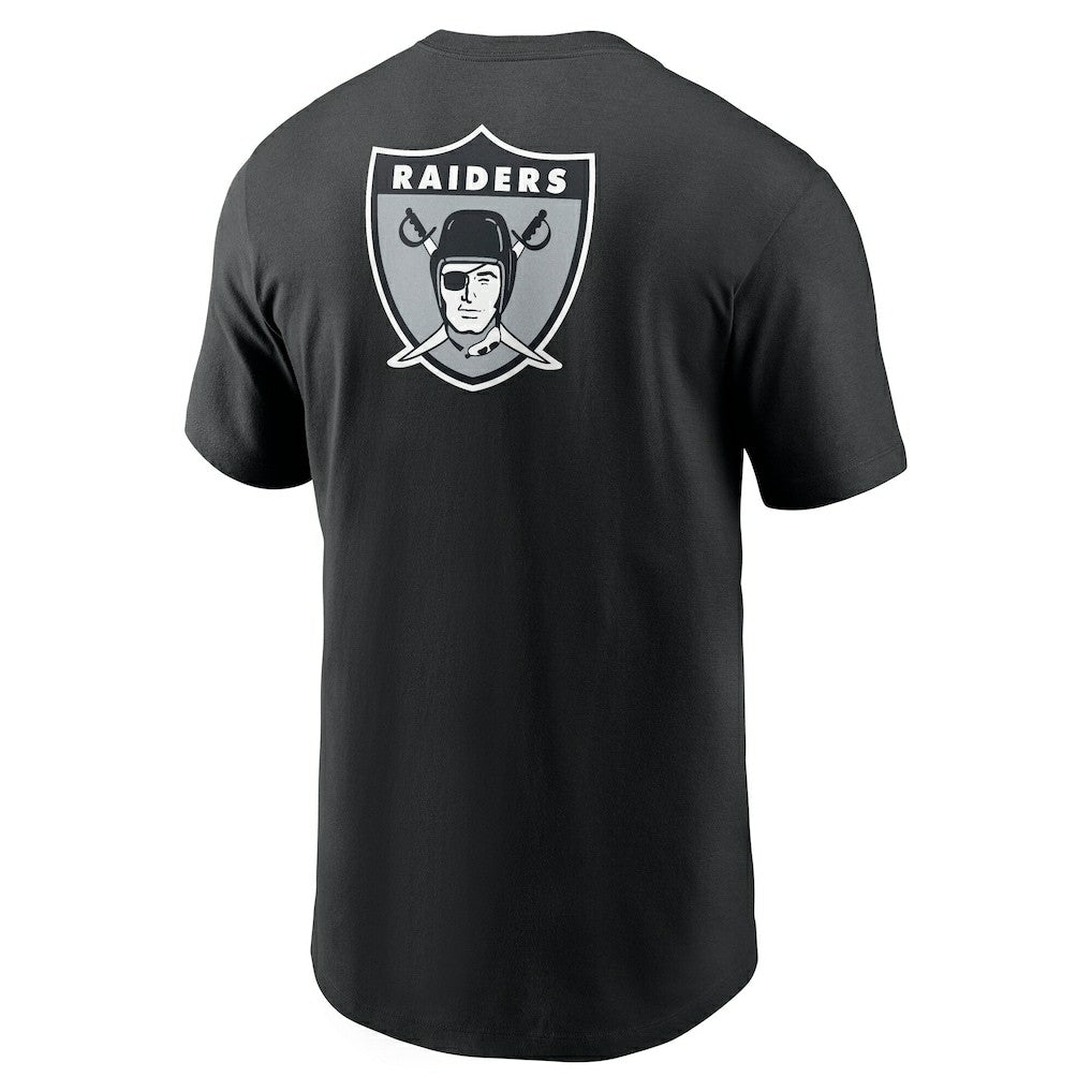 Las Vegas Raiders Rewind Front and Back Hit Essential T-Shirt - Black T-shirts