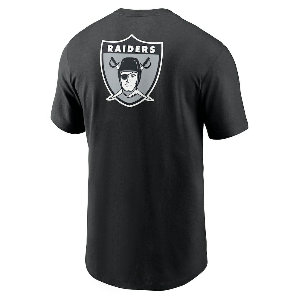 Las Vegas Raiders Rewind Front and Back Hit Essential T-Shirt - Black T-shirts
