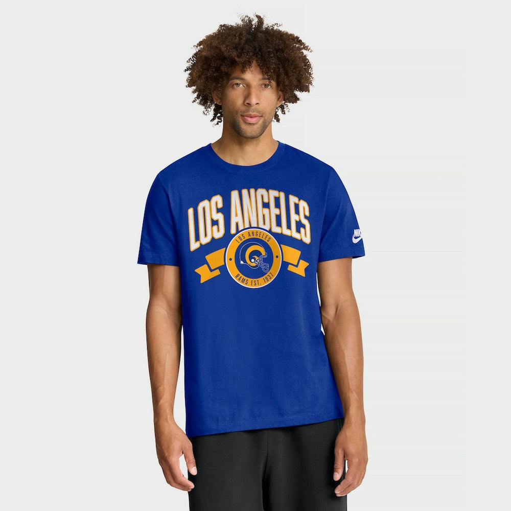 Los Angeles Rams Rewind Front and Back Hit Essential T-Shirt - Royal T-shirts