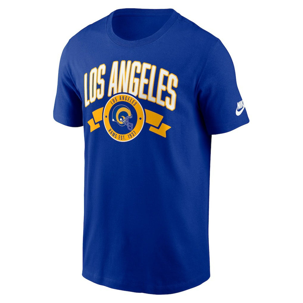 Los Angeles Rams Rewind Front and Back Hit Essential T-Shirt - Royal T-shirts