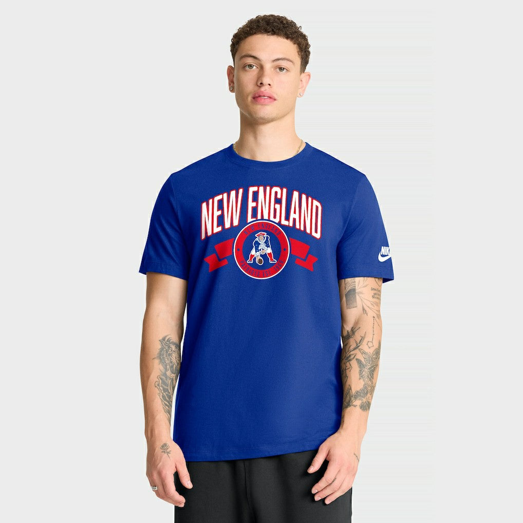 New England Patriots Rewind Front and Back Hit Essential T-Shirt - Royal T-shirts