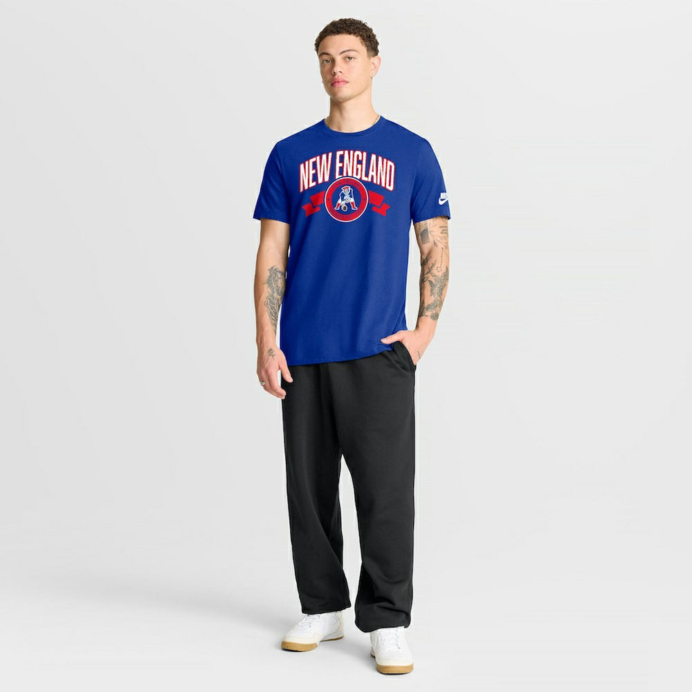 New England Patriots Rewind Front and Back Hit Essential T-Shirt - Royal T-shirts