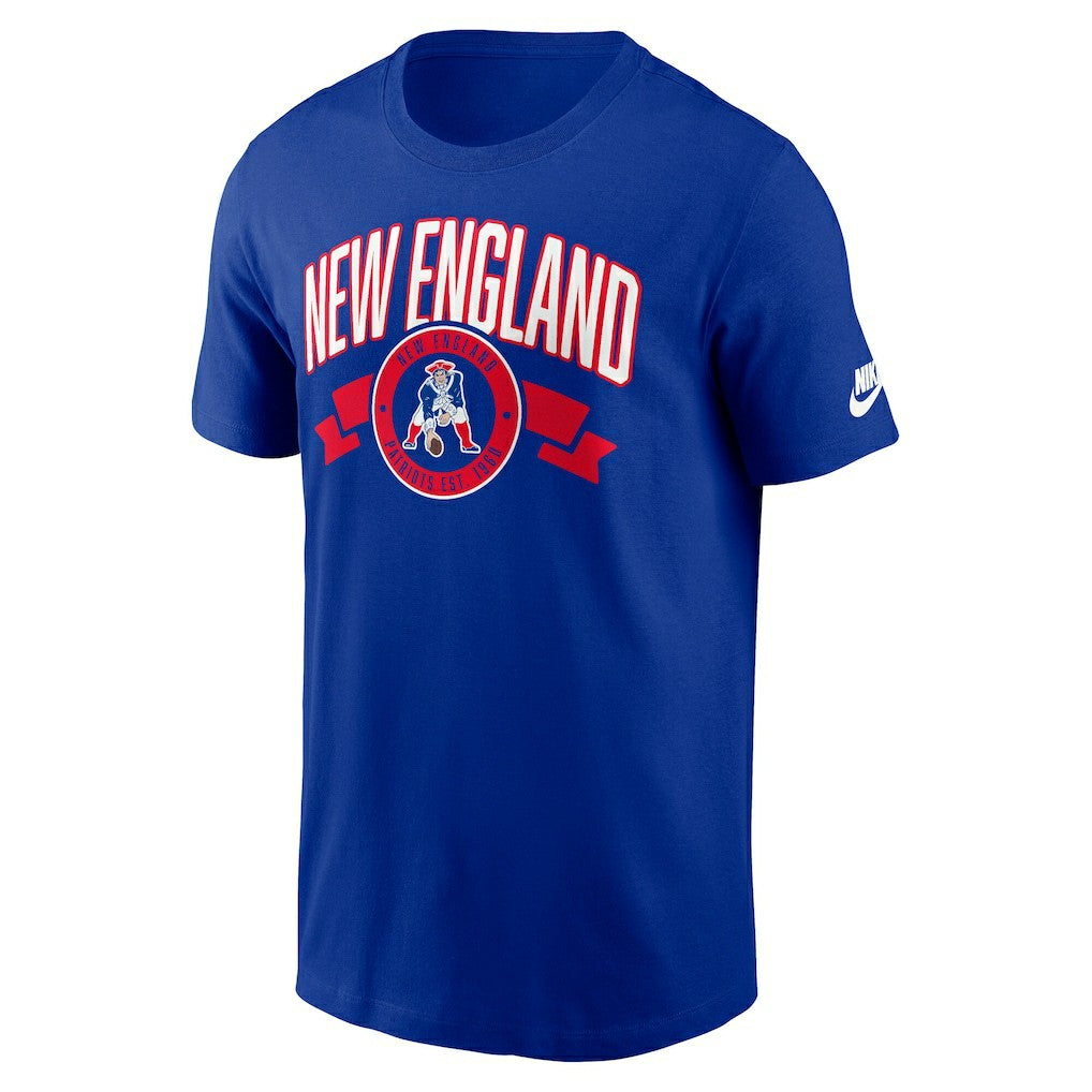 New England Patriots Rewind Front and Back Hit Essential T-Shirt - Royal T-shirts