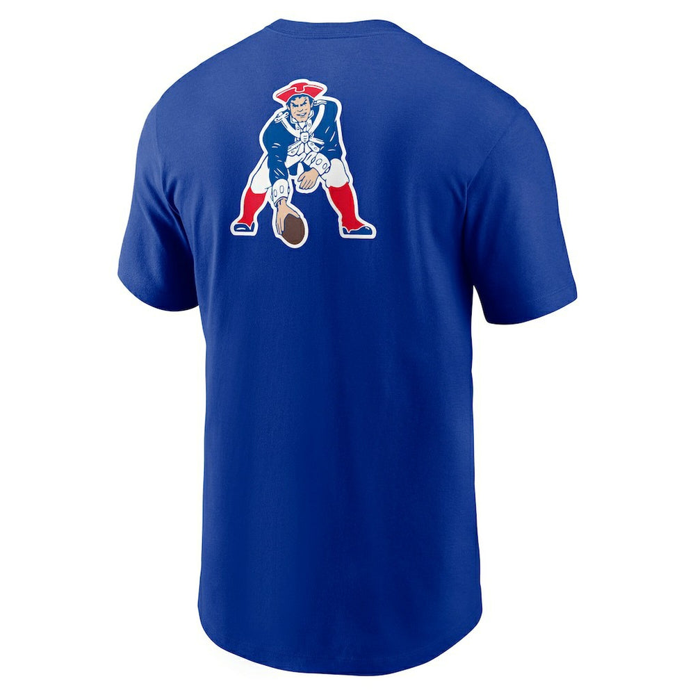 New England Patriots Rewind Front and Back Hit Essential T-Shirt - Royal T-shirts
