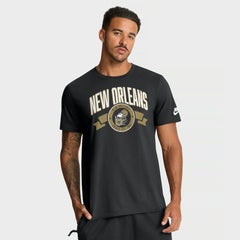 New Orleans Saints Rewind Front and Back Hit Essential T-Shirt - Black T-shirts
