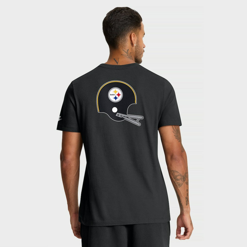 Pittsburgh Steelers Rewind Front and Back Hit Essential T-Shirt - Black T-shirts