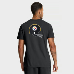 Pittsburgh Steelers Rewind Front and Back Hit Essential T-Shirt - Black T-shirts