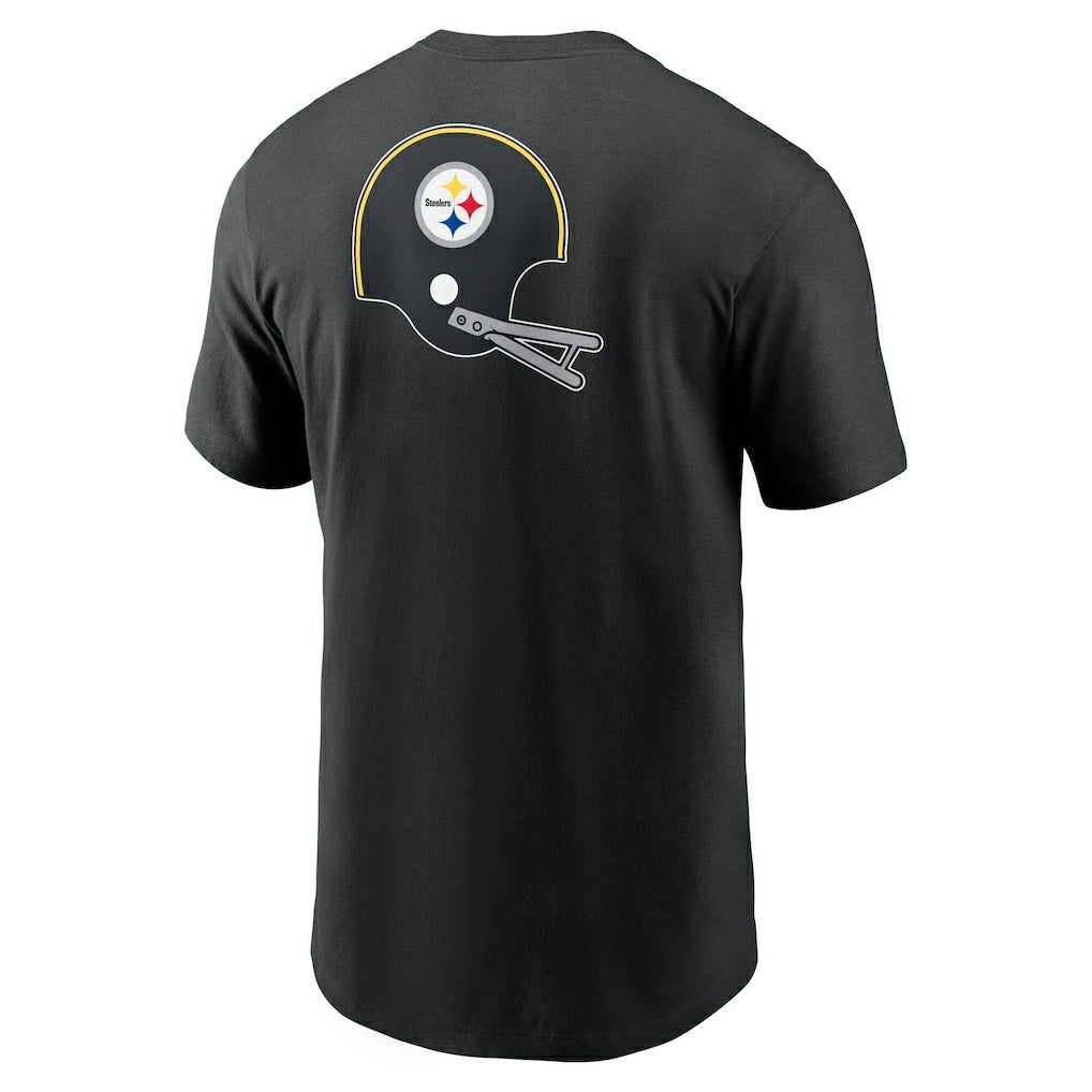 Pittsburgh Steelers Rewind Front and Back Hit Essential T-Shirt - Black T-shirts