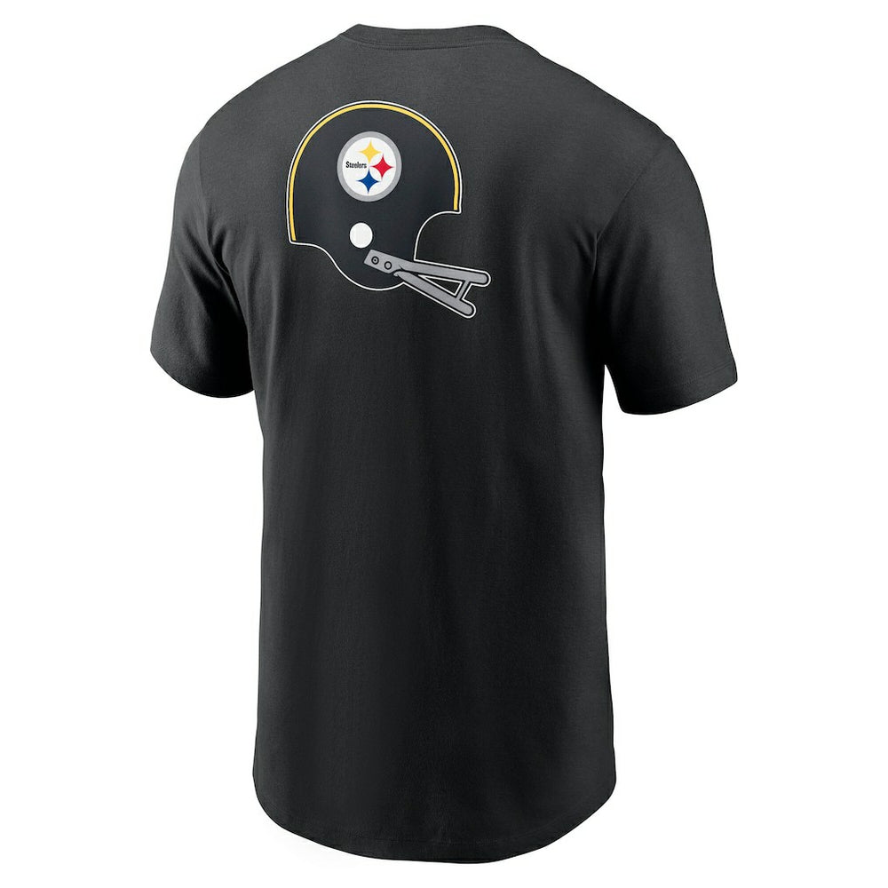 Pittsburgh Steelers Rewind Front and Back Hit Essential T-Shirt - Black T-shirts